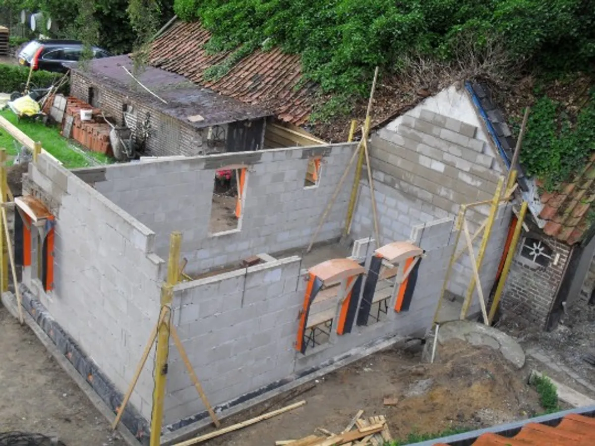 Nieuwbouwwoning in aanbouw